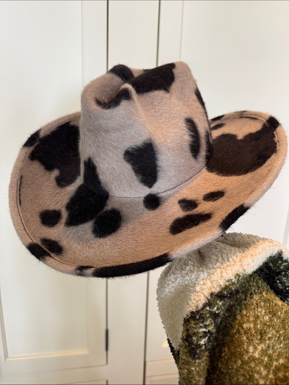 Cow Print Felt Cowboy Hat
